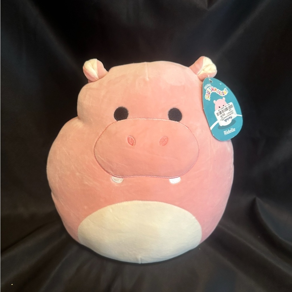 #1361 Squishmallows-Ridelle- Pink and White Hippo NWT